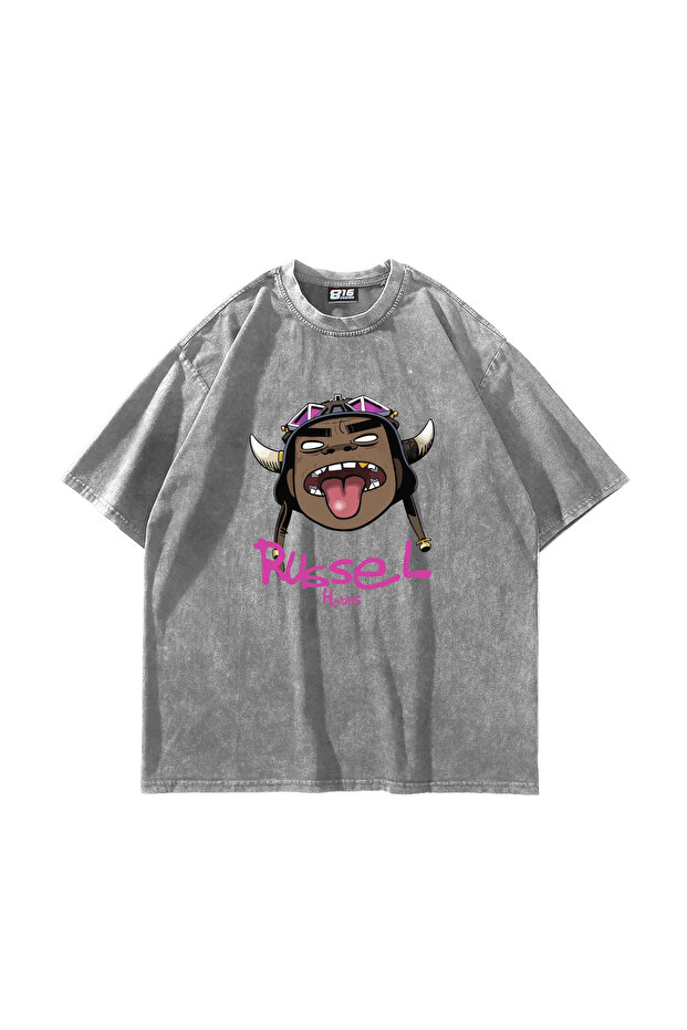Gorillaz Russel Printed Oversize Unisex Washable White Tshirt