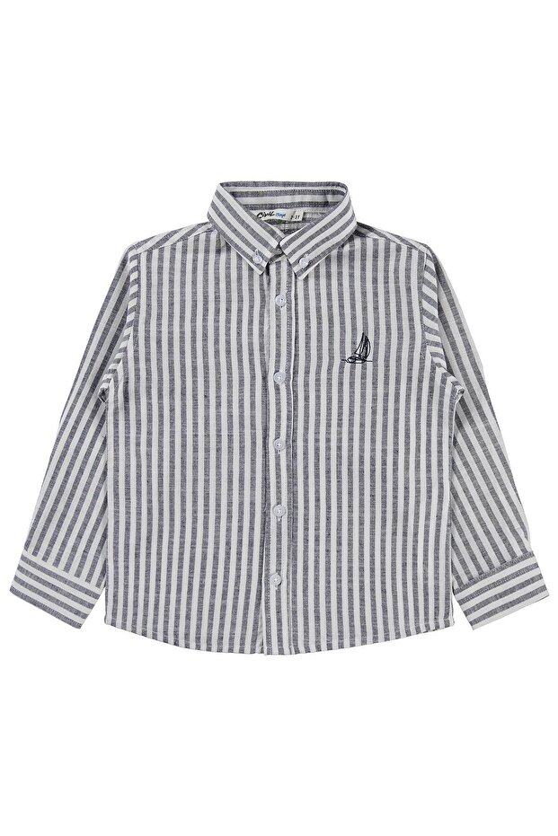 Embroidered Shirt 2-5 Years Old - Navy Blue 3-4 Years Old