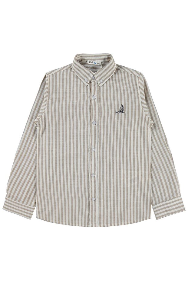Embroidered Shirt 6-9 Years Old Shirt - Beige 6-7 Years Old