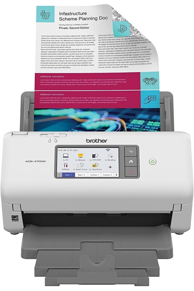 ADS 4700W High speed Wireless Desktop Scanner Duplex A4 Document Scanner