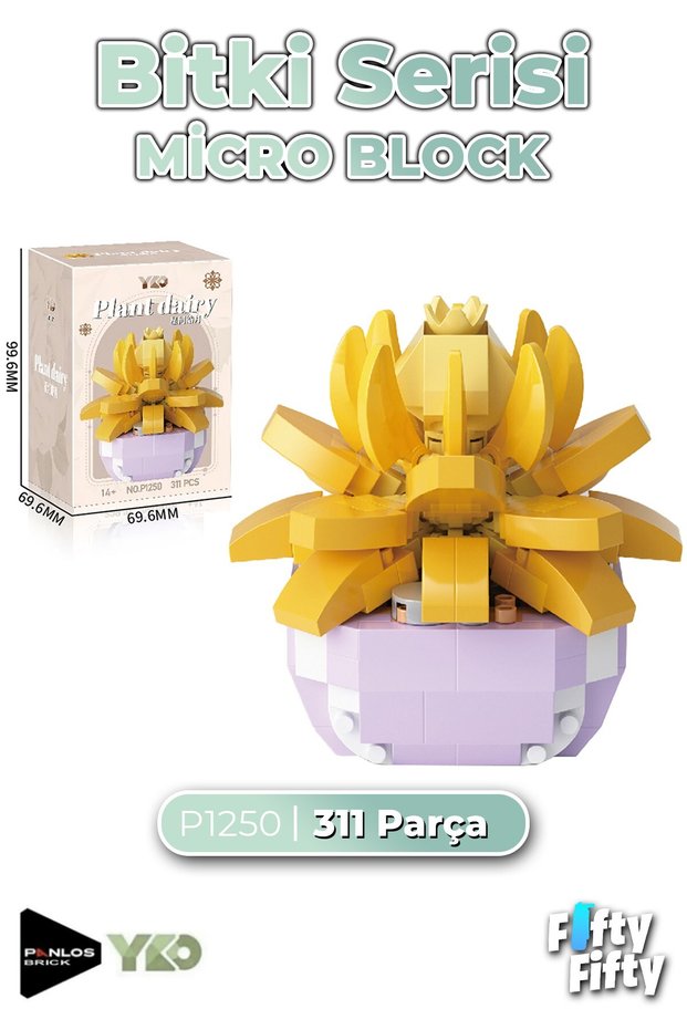 Panlos Micro Block Plant Series 1250 Flower Bouquet 311 Pieces Toy Building Set Ffp-1250