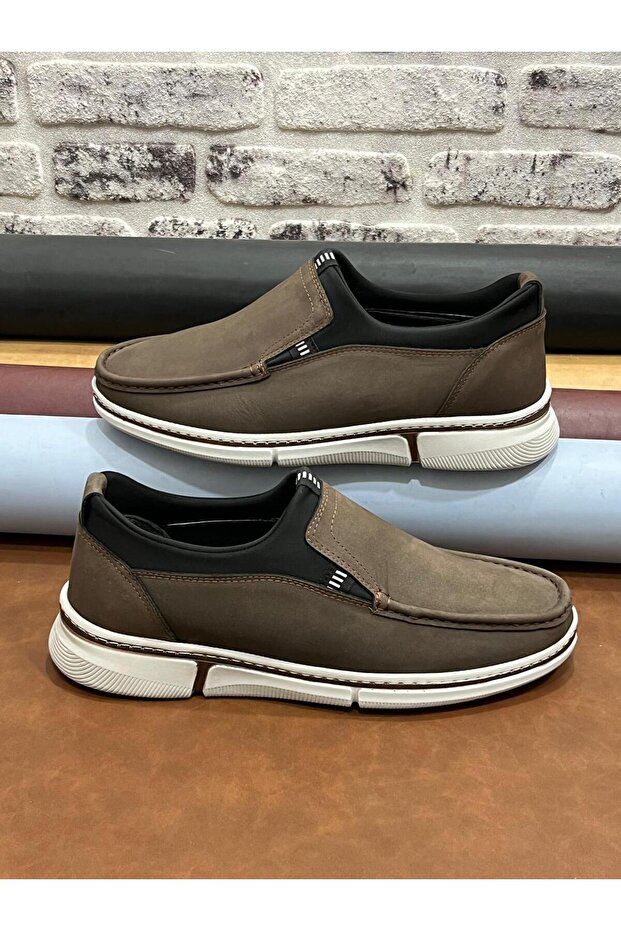 Genuine Nubuck Leather Large Size 45-46-47 Baykara Light Soft Men's Shoes