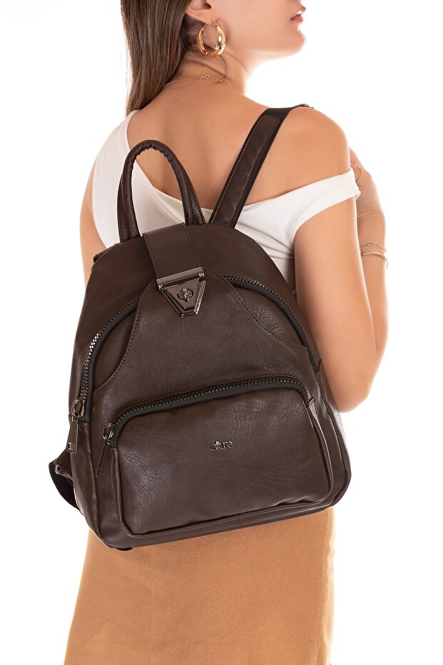 Women's Convenient Daily Backpack Ald.1350 Brown
