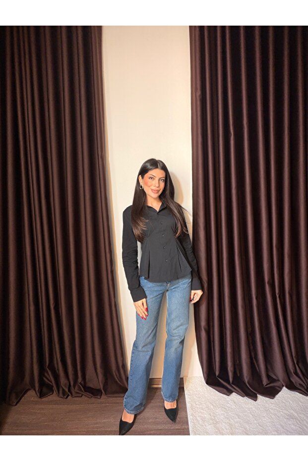 Women's Waist Fitted Pleated Shirt