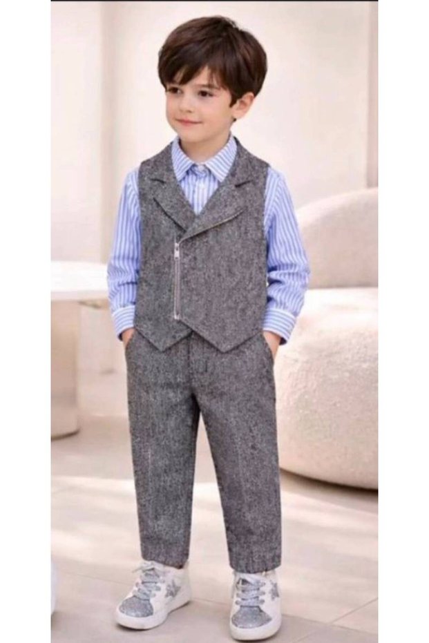 Boys' Clothing Pants Vest Shirt 3-Piece Holiday Brother Sister Combination (Girls and Boys Sold Separately)