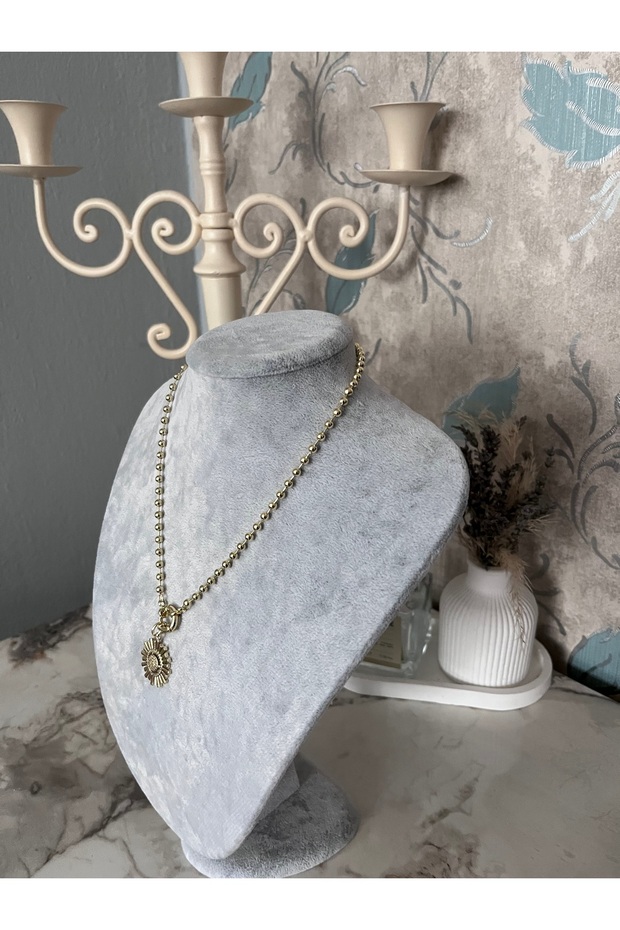 Güneş charmlı gold kolye - 2