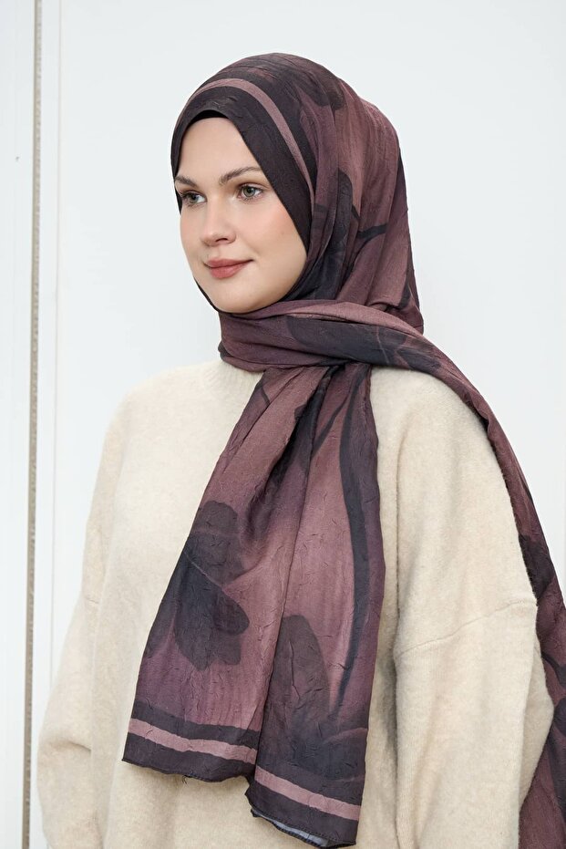 Flower Desen Bambu Şal - 2