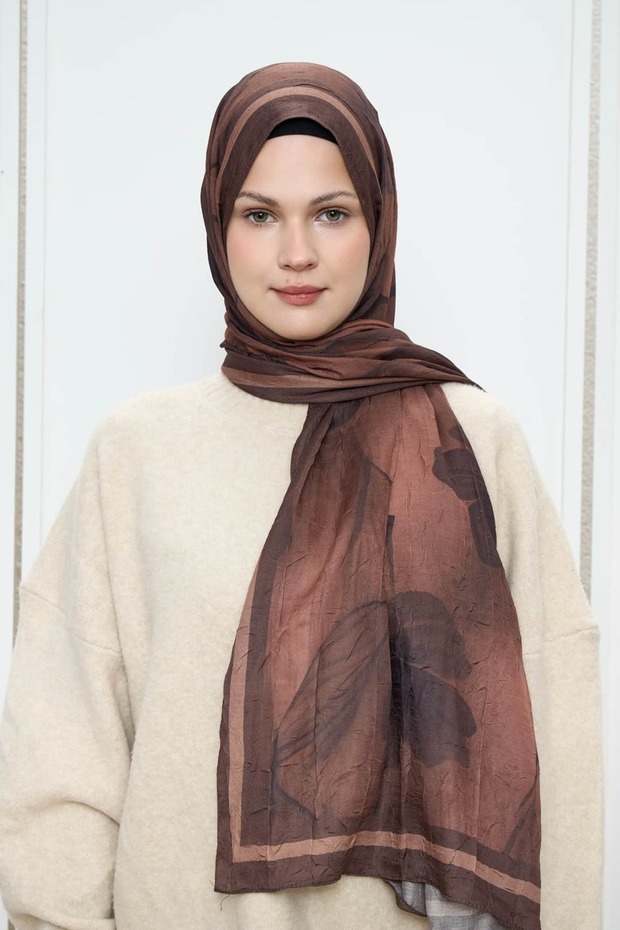 Flower Pattern Bamboo Shawl - 1