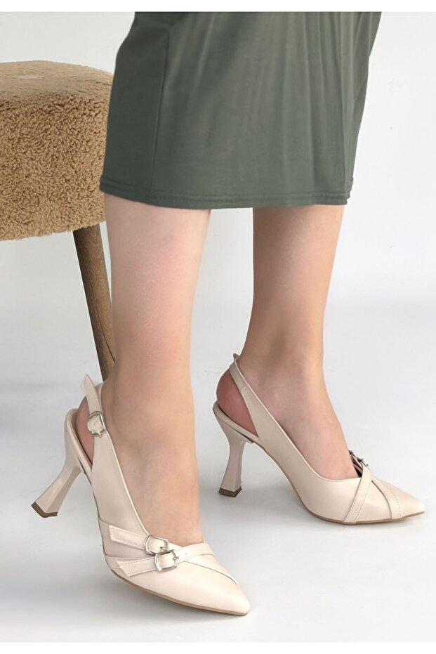 Jedda Beige Skin Heeled Shoes