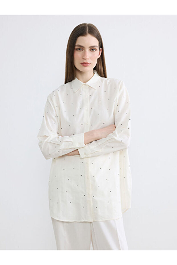 Esvab • Modern & Distinctive Stoned Loose-Fit Women's Shirt Tunic