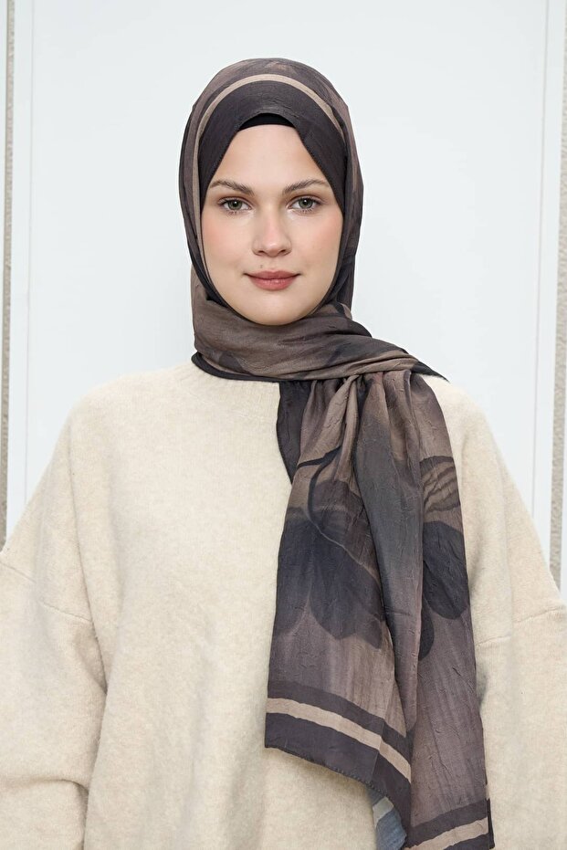 Flower Pattern Bamboo Shawl - 1