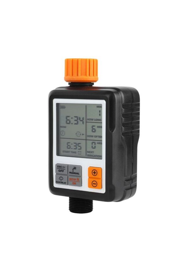 مؤقت رقمي أوتوماتيكي لنظام الري باللون الأسود/البرتقالي - 7