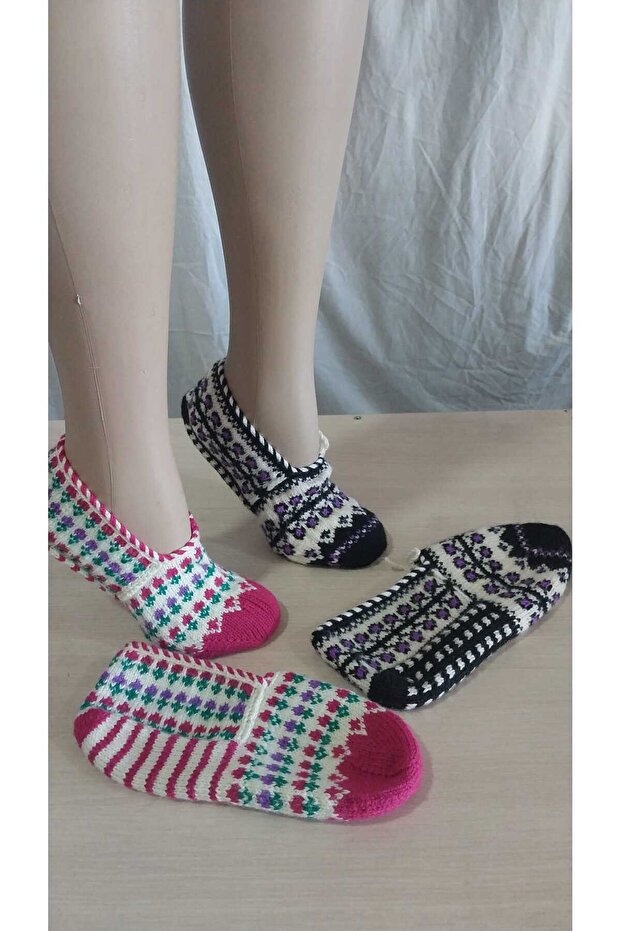 2 Pieces of Hand Knitted Five Needles/Handmade Booties/Dowry Booties/Knitting/Home Booties/Handmade