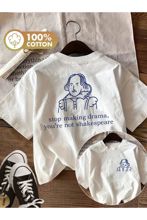 Unisex Shakespeare Printed Oversize Tshirt
