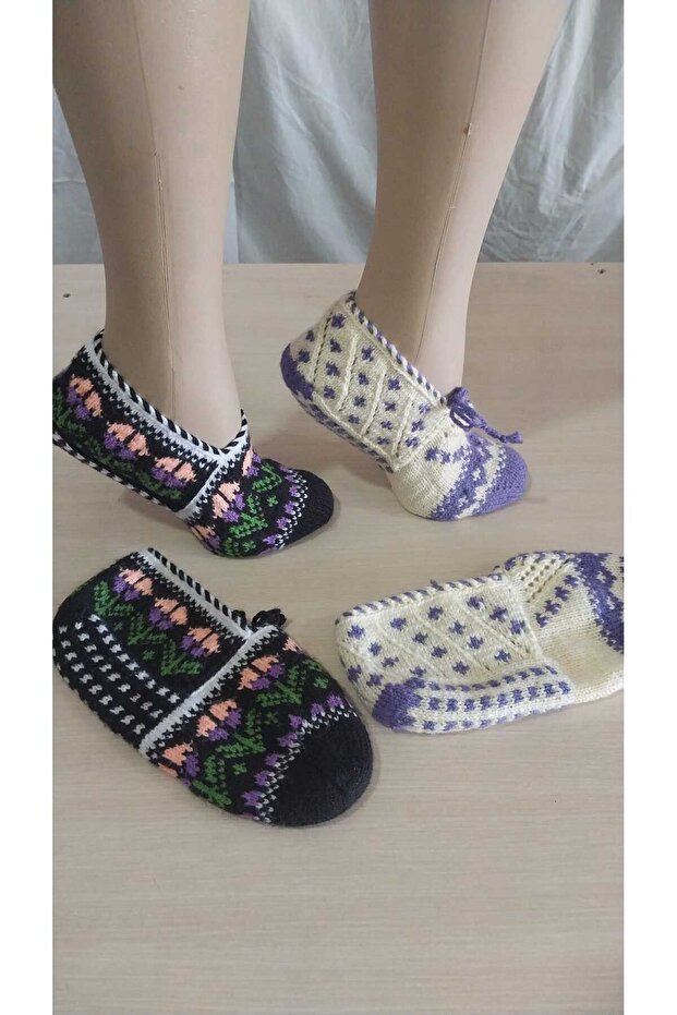 2 Pieces of Hand Knitted Five Needles/Handmade Booties/Dowry Booties/Knitting/Home Booties/Handmade