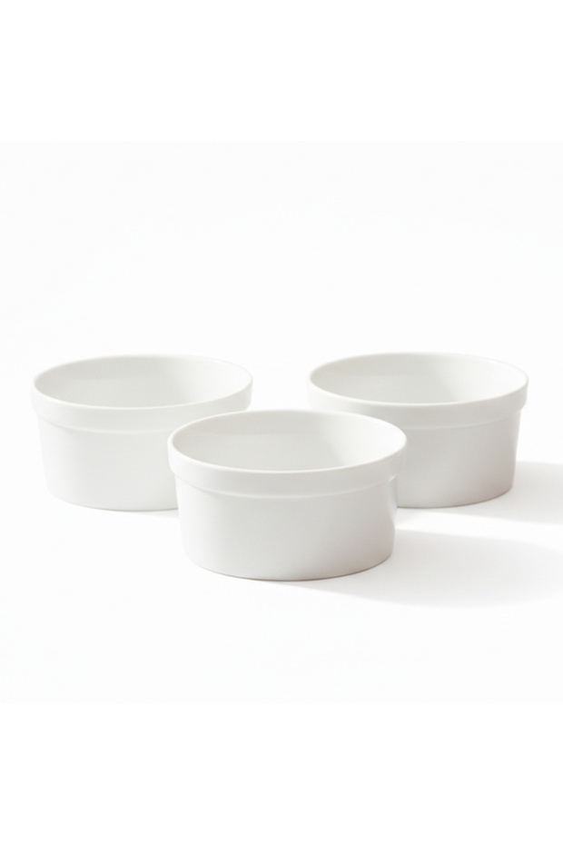 ORA 3PCS Porcelain Bowl Set|12cm White Snack & Serving Bowls for Daily Use, Elegant, Ramadan