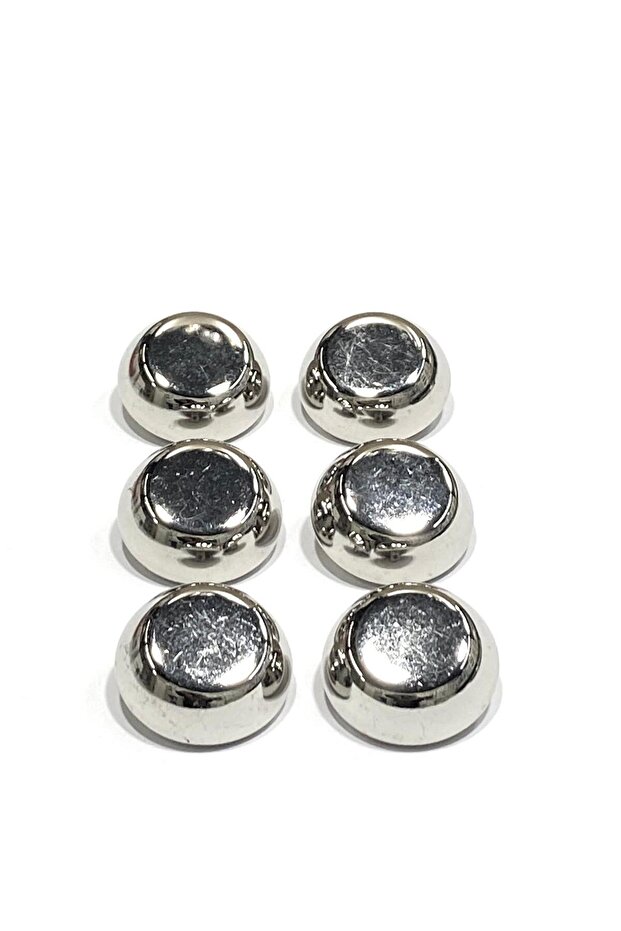 Italian Coat Button / Silver Shiny / 2.7 cm / Set of 6