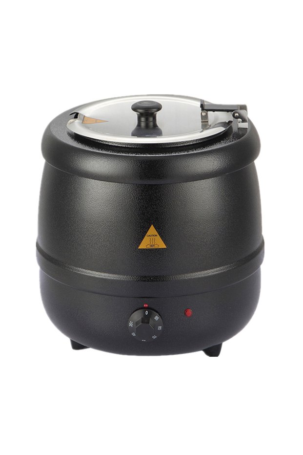 Stainless Steel Electric Soup Pot 10L – Black Professional Food Warmer for Soups,Curries