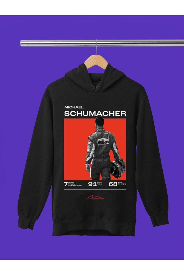 Michael Schumacher Printed 3 Yarn Quality Soft Texture Hooded F1 Children's Sweatshirt