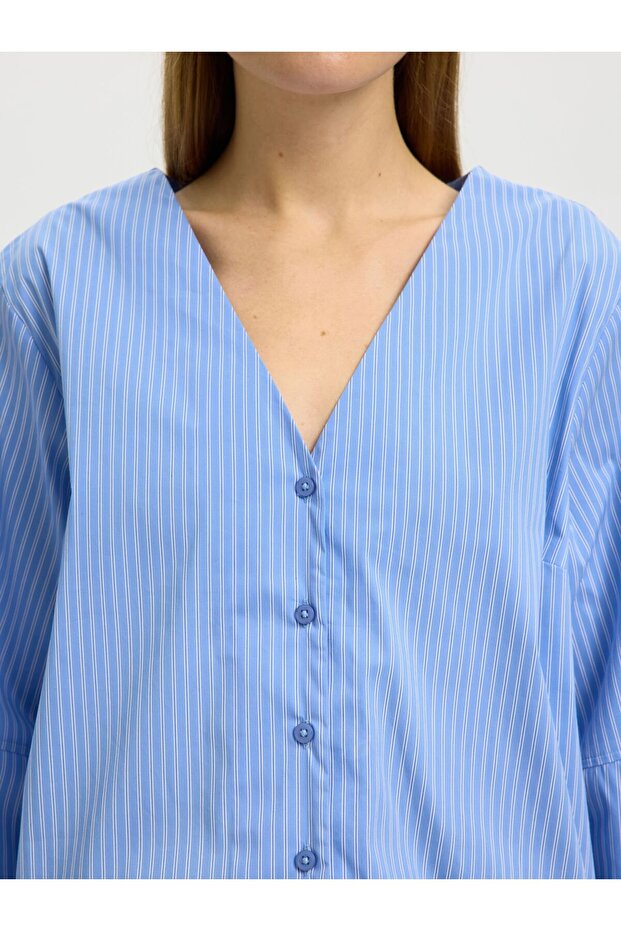 Bluse mit 3/4 Ärmeln Baumwollmix - 5