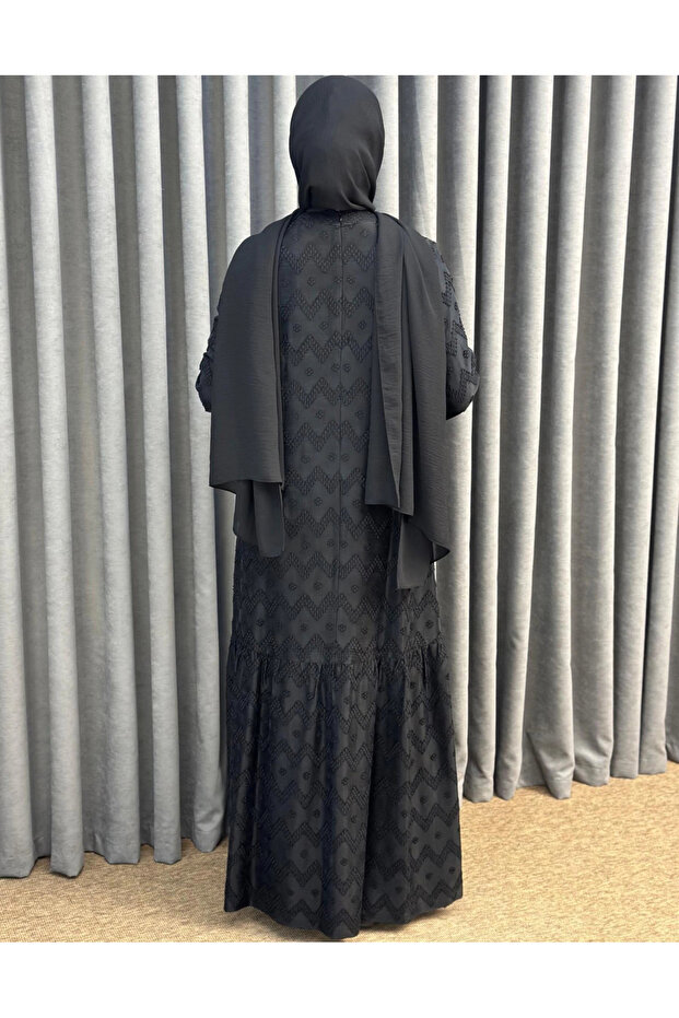 CUPRA İPEK ELBİSE 2026 SİYAH - 8