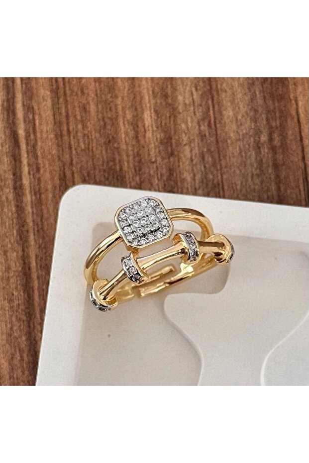 خاتم مرصع بالأحجار الكريمة - قابل للتعديل - 1