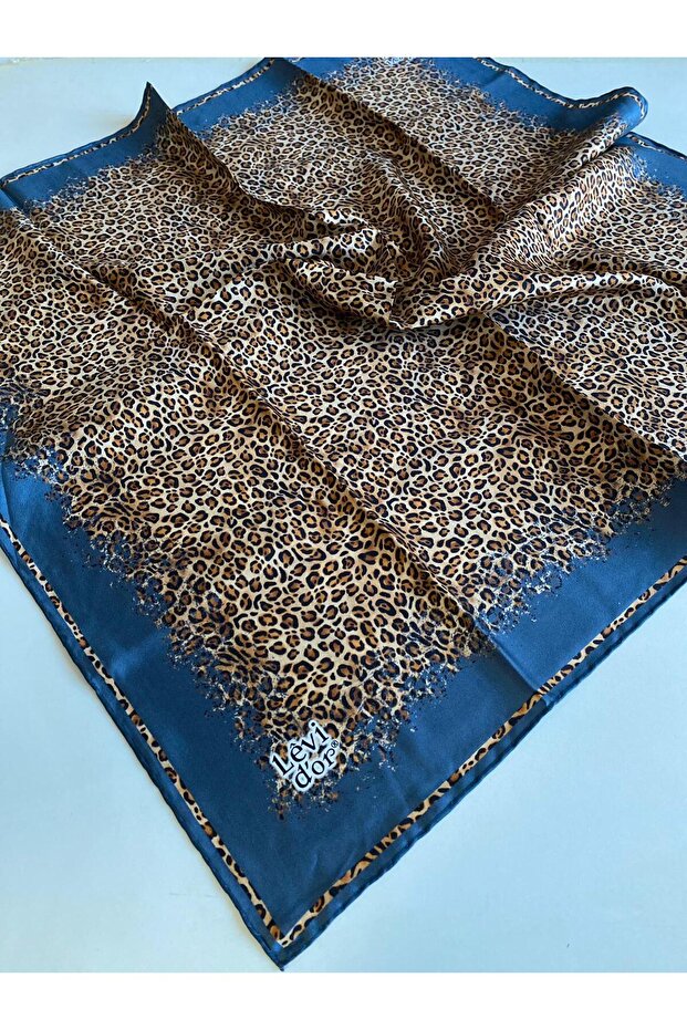 Tivil Silk Scarf 40022 Blue Mixed Pattern