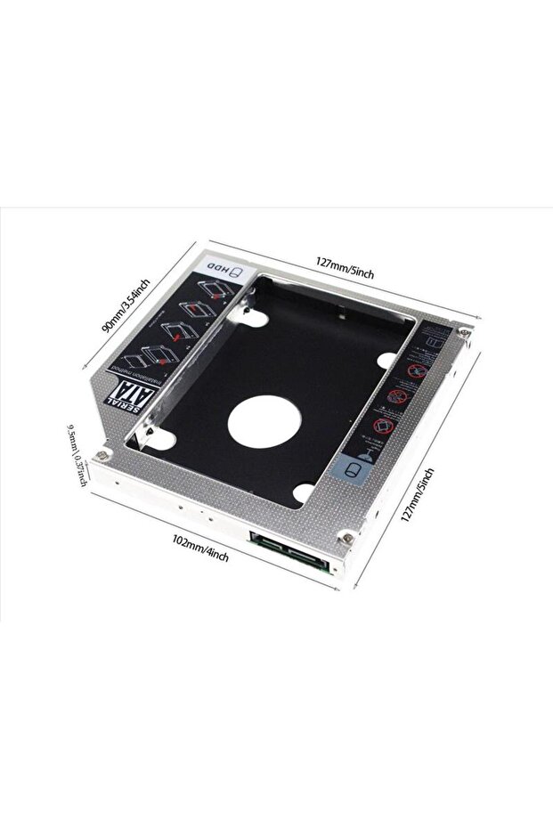 Codmax Cdg-Hdc-095 9.5mm Sata Black / Silver Notebook Extra Hdd Slot - 2