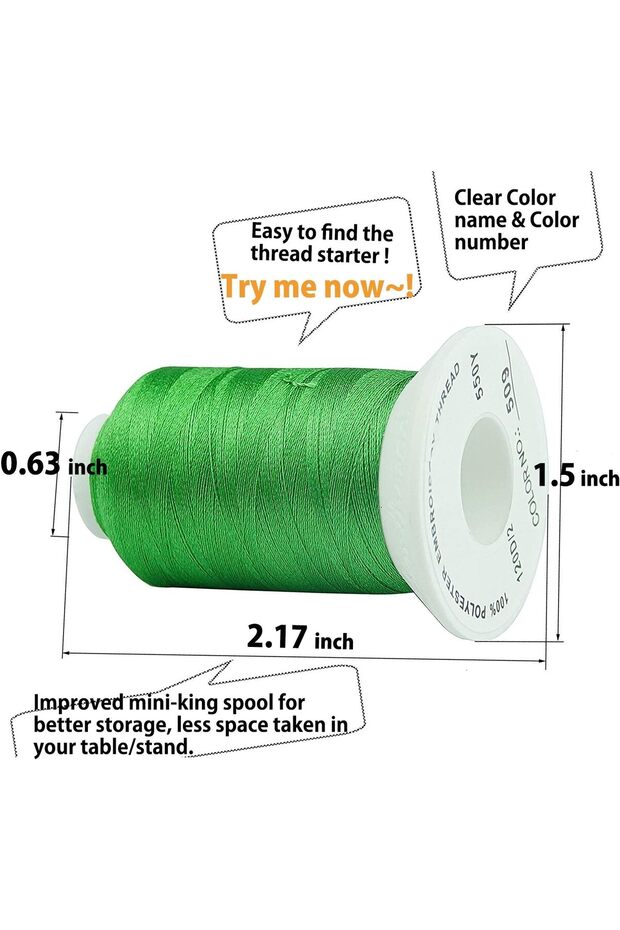 Embroidered Thread Set 120 Spools - 1000 m, Multicolor - 2