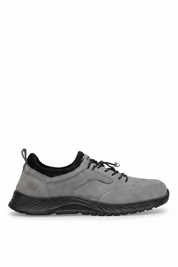 Elit 26Yslcmf01N Men's Genuine Nubuck Leather Casual Shoes Gray