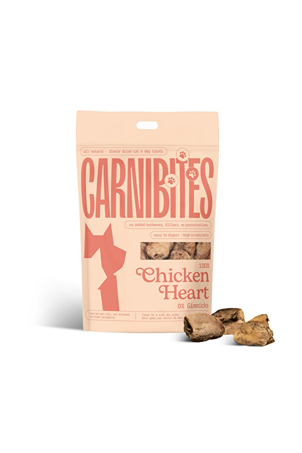 Freeze-Dried Chicken Heart, All Natural Cat and Dog Treats, High in Nutrients, 50g