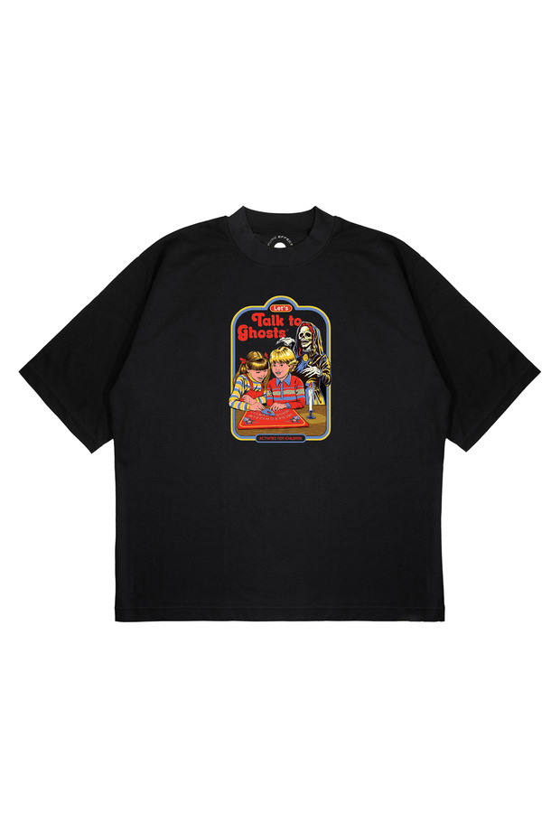 Unisex Oversize Lets Talk to Ghost Printed Boxy Fit Thick Fabric (240Gsm) T-Shirt