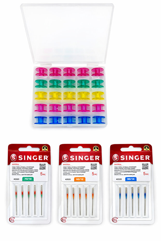 25-Piece Masura Set Machine Needles 70/10 - 80/12 - 90/14 Number