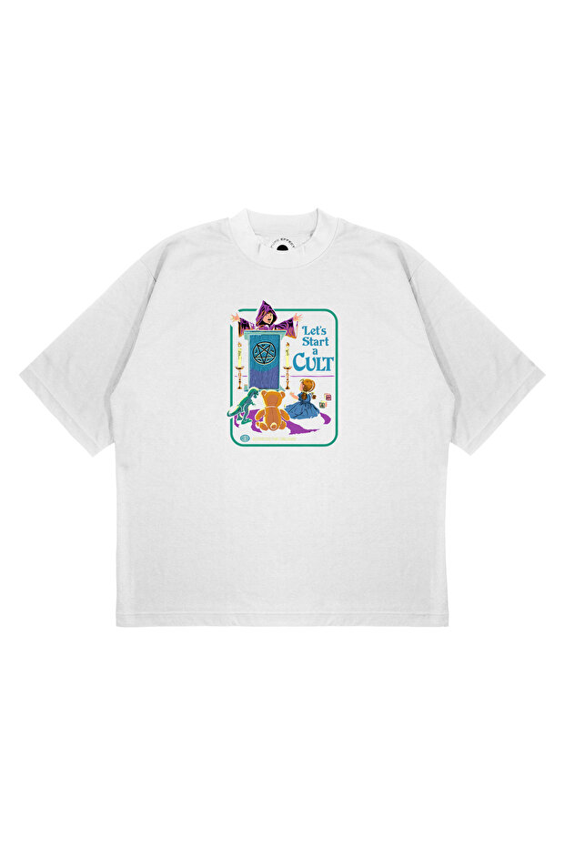 Unisex Oversize Lets Start Cults Printed Boxy Fit Thick Fabric (240Gsm) T-Shirt