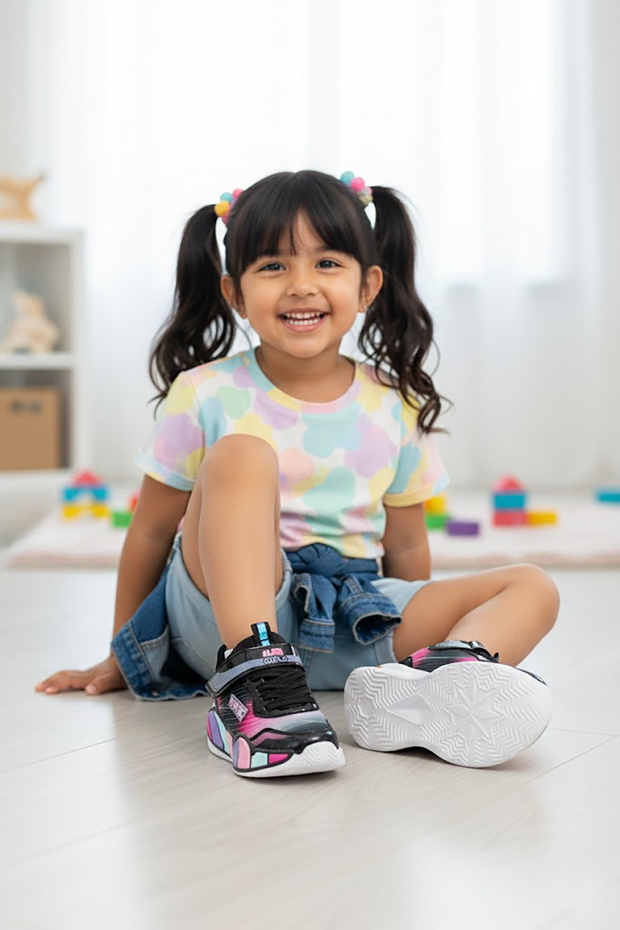 Elit Ls-B-02-26Y Baby Girl Walking Shoes Black - Lilac