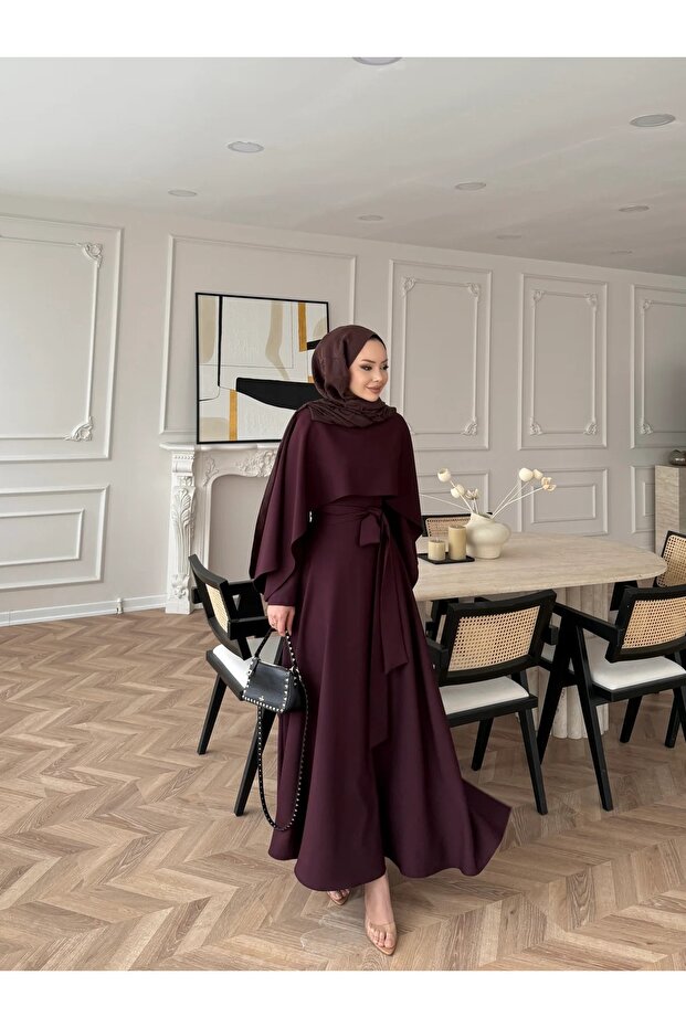 Double Fabric Cape Dress