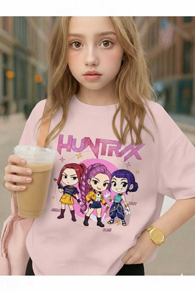 Huntrax Printed Pink Kids T-Shirt