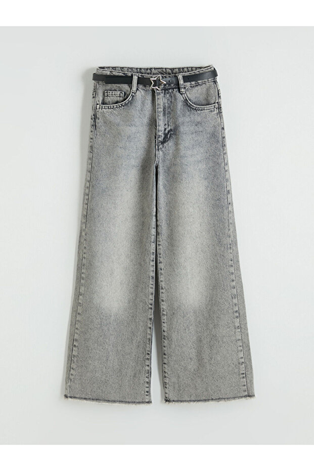 Mixed wide leg fit girl's jean pants