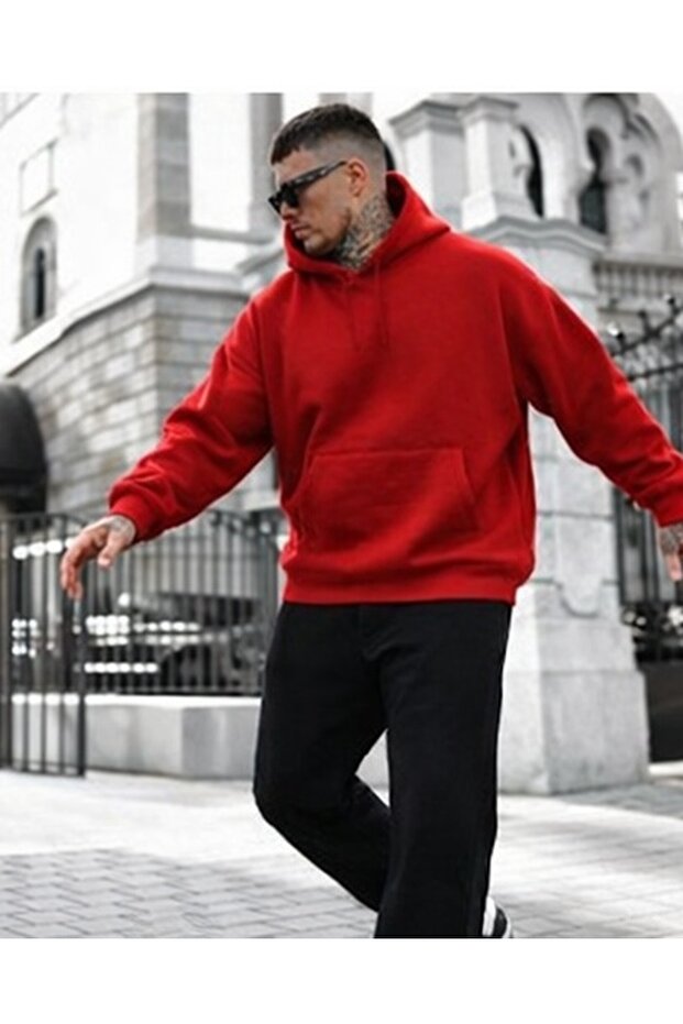 100% Organic Cotton 3 Thread Yarn Hooded Sports Men's Sweatshirt