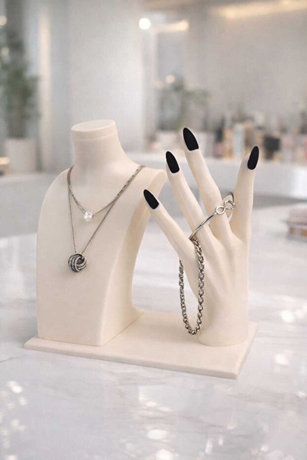 Hand & Bust Shaped 3D Jewelry Stand – Decorative Jewelry Organizer