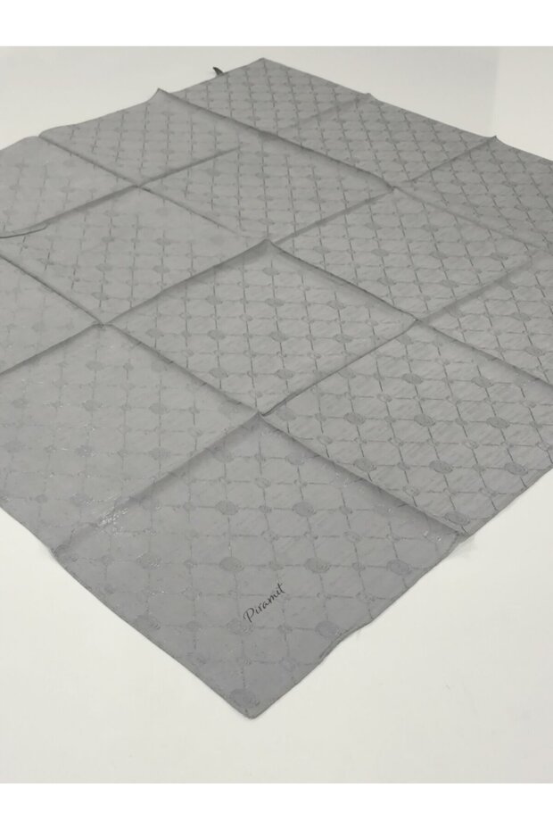 MONOGRAM JAKARLI EŞARP GRİ - 4