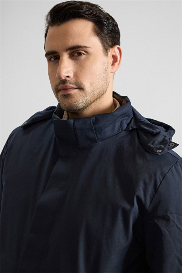 Lacivert Slim Cepsiz Mont - 3