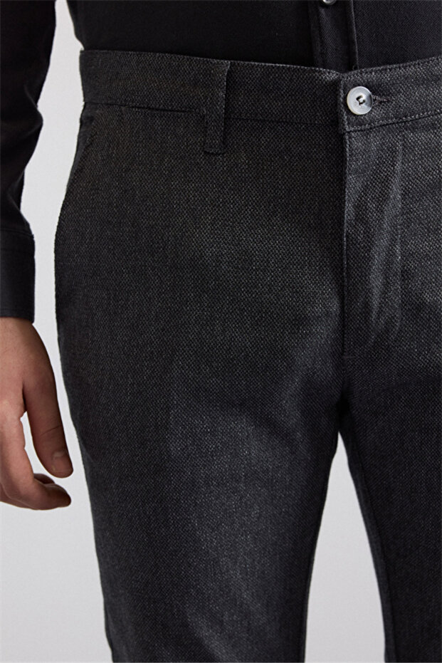 Siyah Slim Casual Pantolon - 3