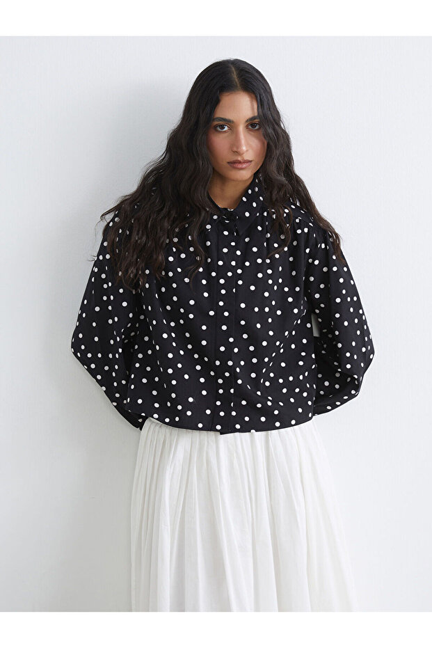 Polka Dot Poplin Women's Shirt