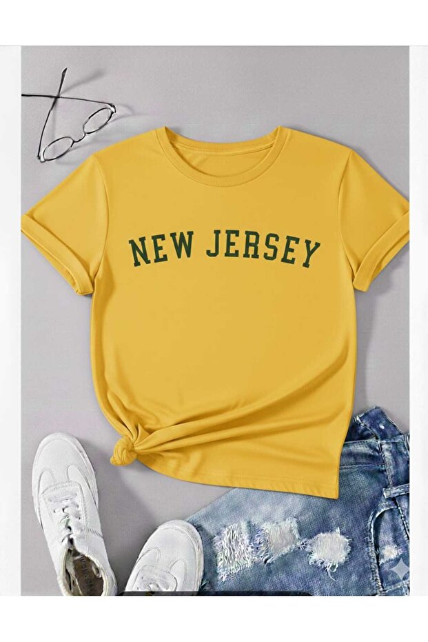 New Jersey Printed Yellow Unisex T-Shirt