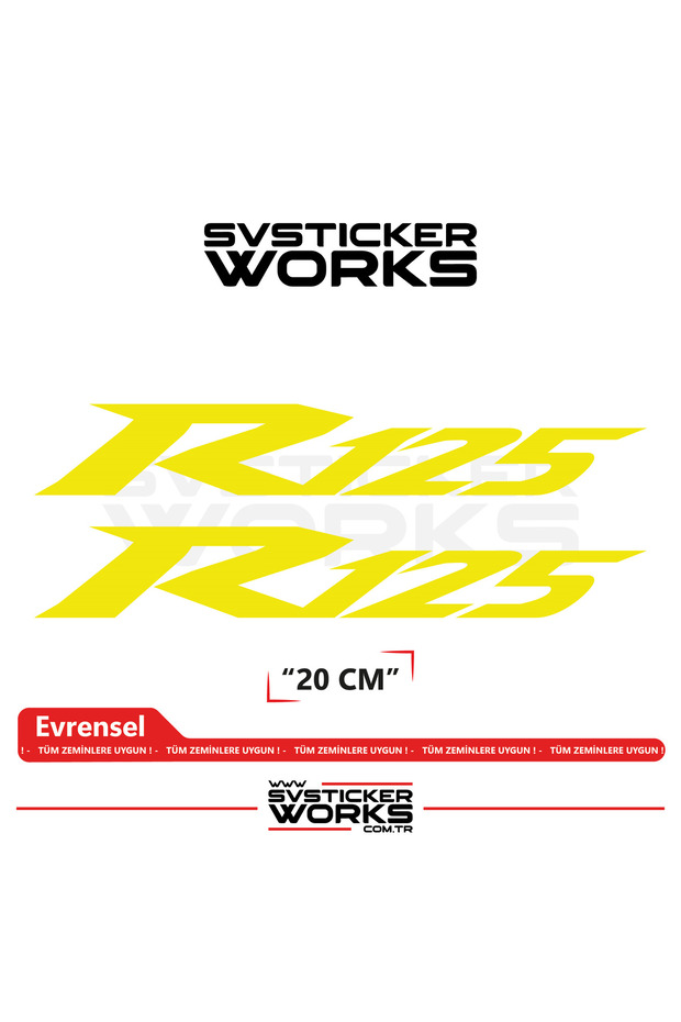 Yamaha R125 Compatible Text Sticker – High Quality Custom Cut Foil (Set of 2)