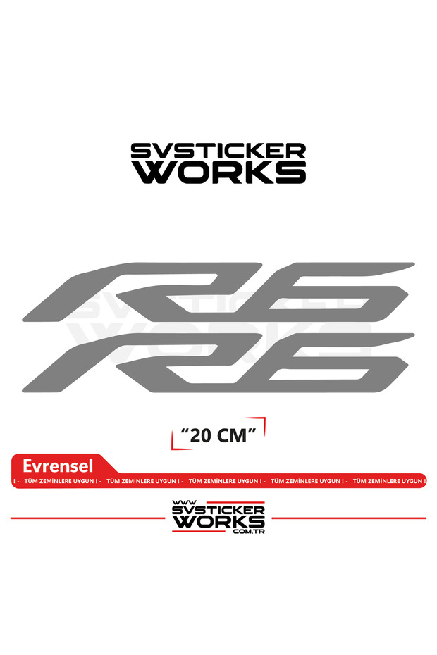 Yamaha R6 Compatible Text Sticker – High Quality Custom Cut Foil (Set of 2)