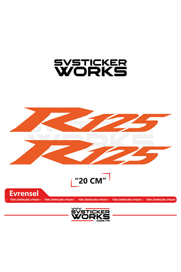 Yamaha R125 Compatible Text Sticker – High Quality Custom Cut Foil (Set of 2)