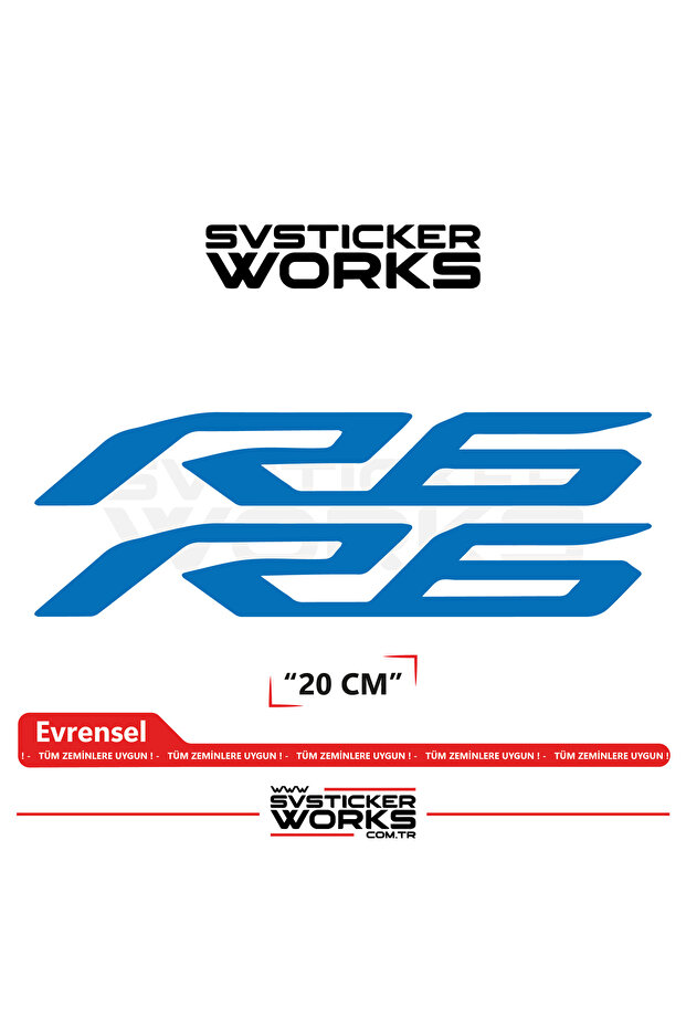Yamaha R6 Compatible Text Sticker – High Quality Custom Cut Foil (Set of 2)