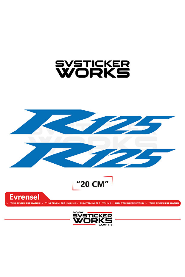Yamaha R125 Compatible Text Sticker – High Quality Custom Cut Foil (Set of 2)